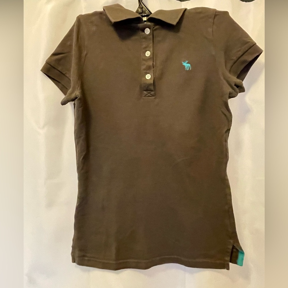 Abercrombie polo t shirt olive green